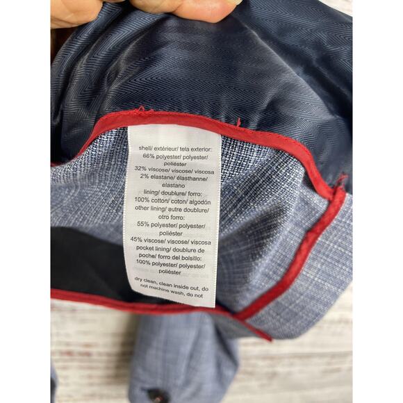 Tommy Hilfiger Blazer Womens 10 Blue Check One Button Lined Career Jacket Work - Picture 8 of 11